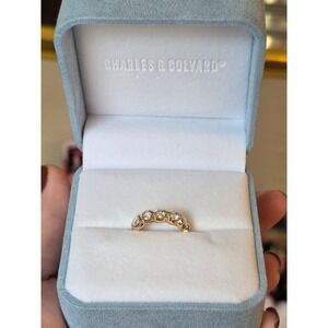 Charles & Colvard 14k Yellow Gold Moissanite Bypass‎ 5-Stone Ring Band 1.15ctw